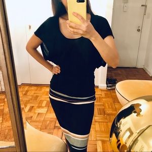 Club Monaco: Black knit top. Size small/petite